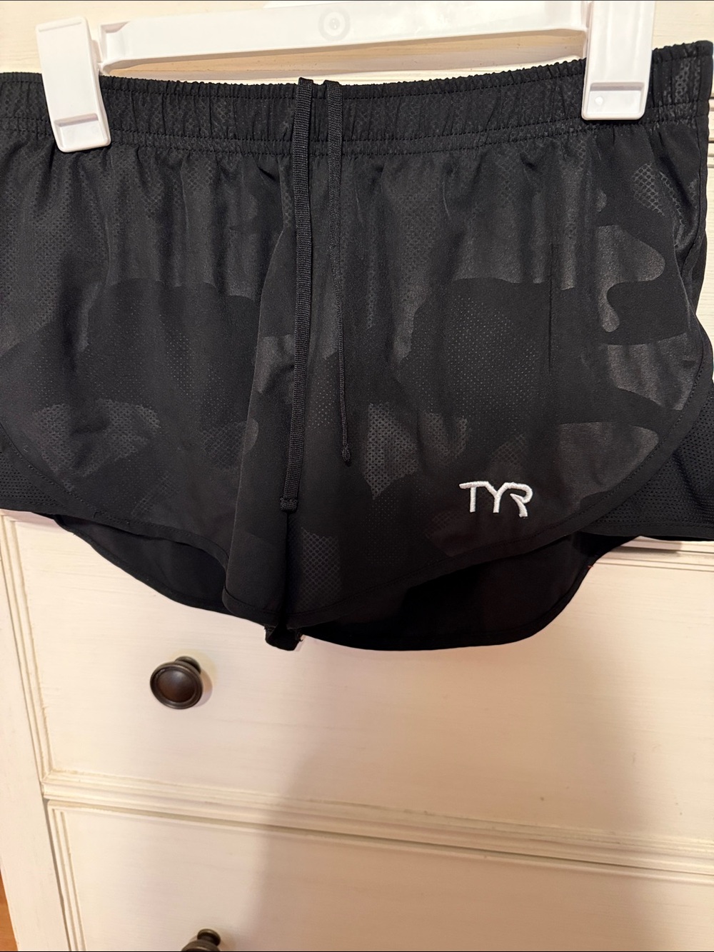TYR Black Men's Athletic Swim Shorts with TYR Logo